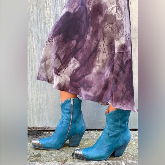 Free People Brayden Western Boots in Petrol size 37.5 NEW - Picture 3 of 16
